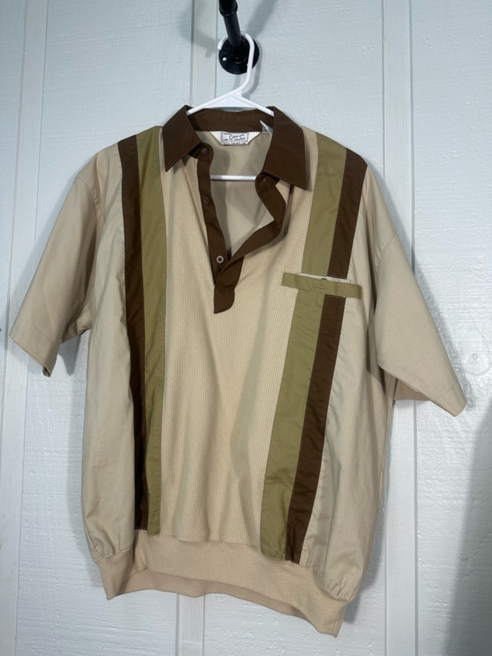 Haband Casual Joe Vintage Brown and Tan Mens Shirts Size Large EUC